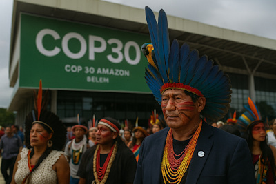 Représentants autochtones d’Amazonie participant à la COP30